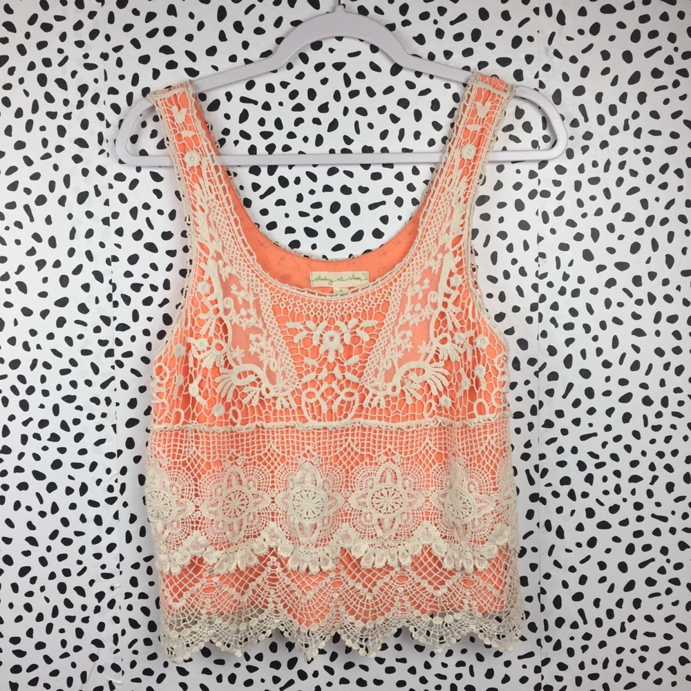 Anthropologie Staring at Stars Crochet Tank Top S